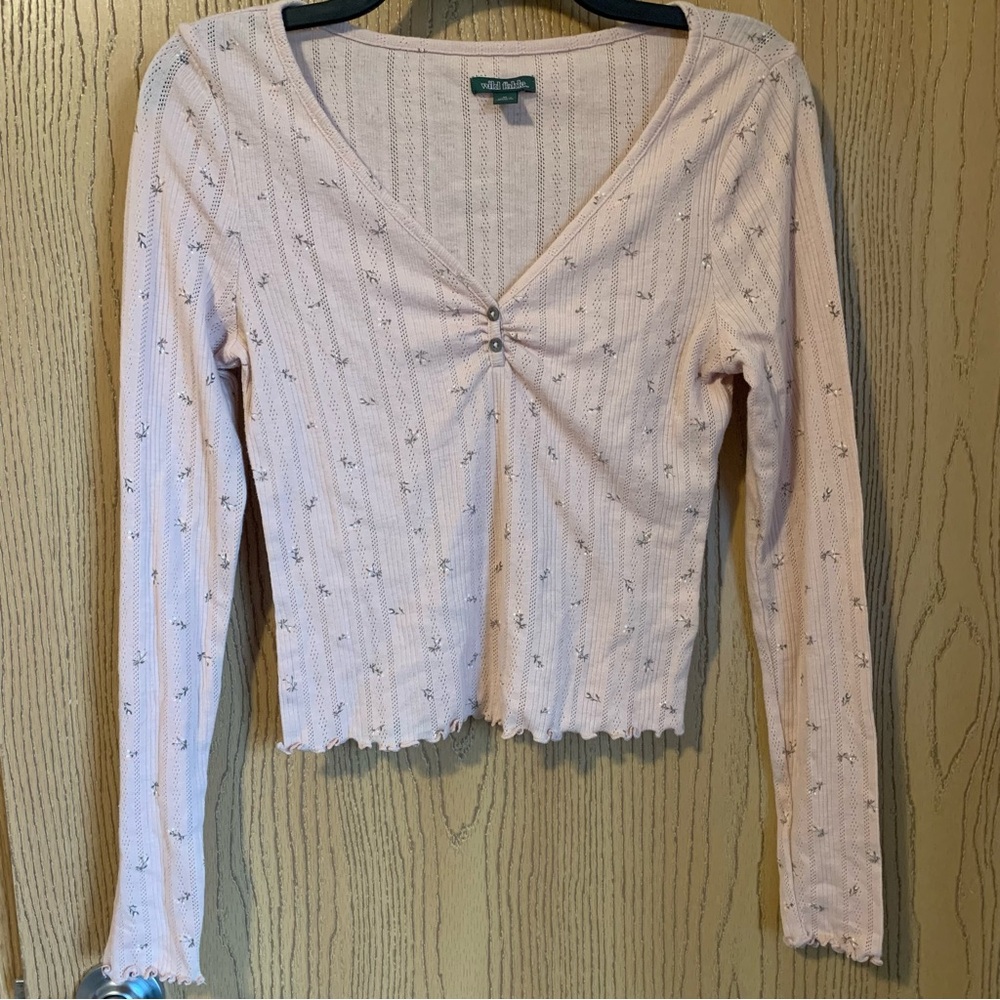 Wild Fable Pink Long Sleeve Tee Vibrant Essential